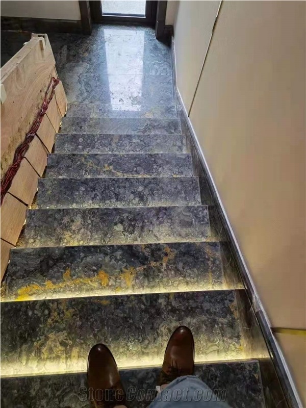 Afghanistan Black Jade Onyx Polished Stair Treads